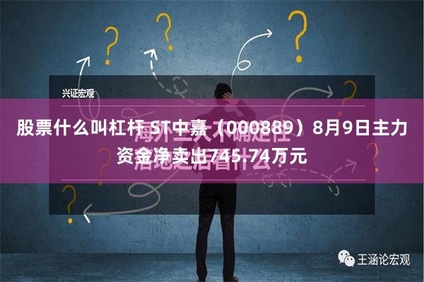 股票什么叫杠杆 ST中嘉（000889）8月9日主力资金净卖出745.74万元