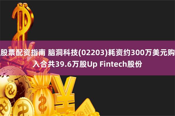 股票配资指南 脑洞科技(02203)耗资约300万美元购入合共39.6万股Up Fintech股份